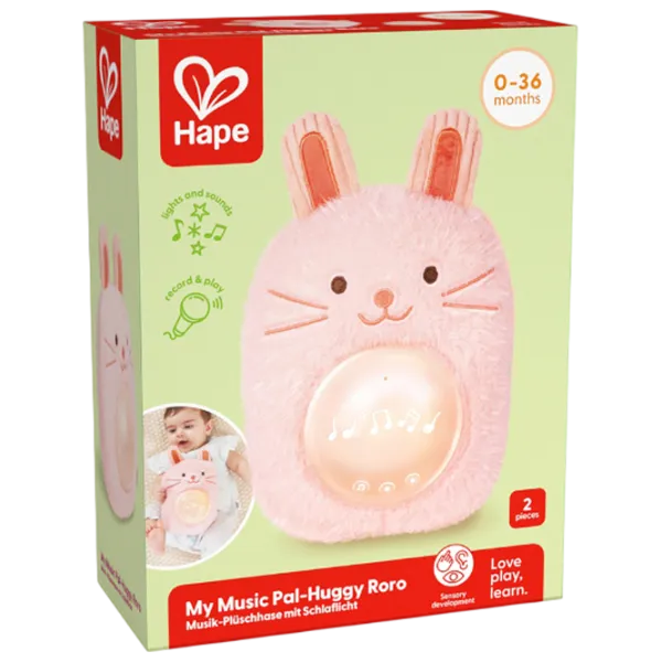 Jucărie muzicală Hape Baby Huggy Momo E0114 0+ / Pink photo 5