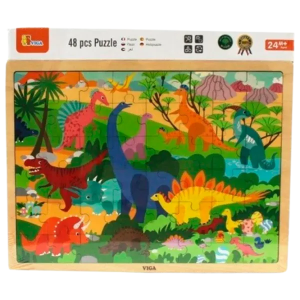Puzzle VIGA Dinozauri  2+/ Numărul de piese: 48 photo 3