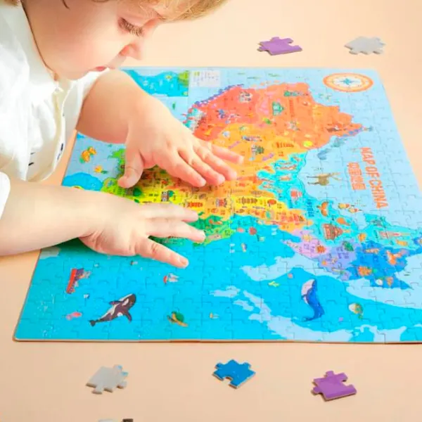 Puzzle Mideer Harta Chinei și Harta Lumii 8+/ Numărul de piese: 698 photo 4