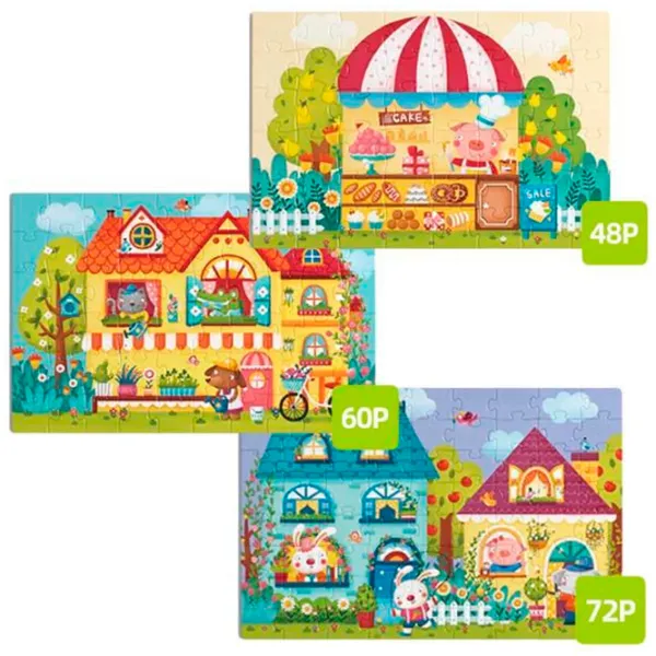 Puzzle Mideer Orășelul de basm 4+/ Numărul de piese: 180 photo 3