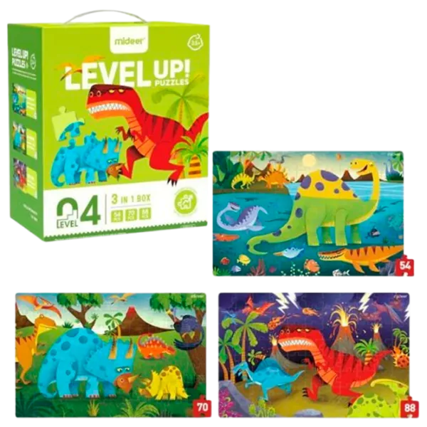 Puzzle Mideer Lumea dinozaurilor 4+/ Numărul de piese: 180 photo 1