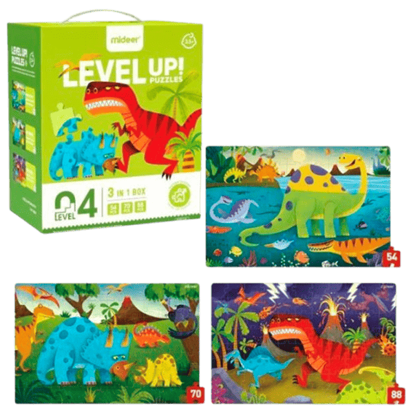 Puzzle Mideer Lumea dinozaurilor 4+/ Numărul de piese: 180 photo 1