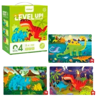 Puzzle Mideer Lumea dinozaurilor 4+/ Numărul de piese: 180