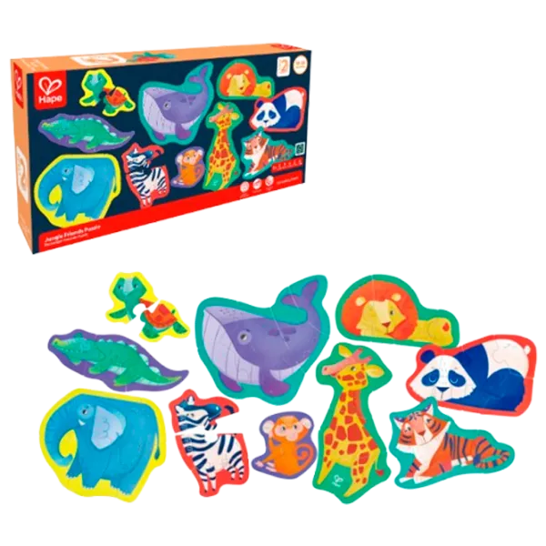Puzzle Hape Prietenii Junglei 1+/ Numărul de piese: 40 photo 1
