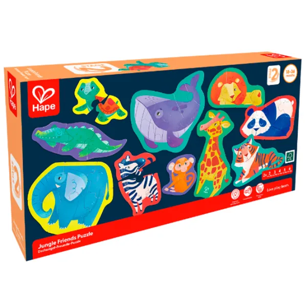 Puzzle Hape Prietenii Junglei 1+/ Numărul de piese: 40 photo 3