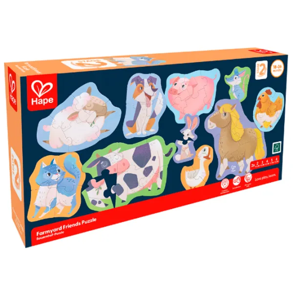 Puzzle Hape Prietenii de la Fermă 1+/ Numărul de piese: 40 photo 3