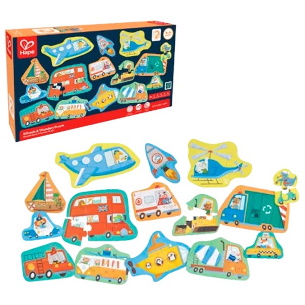 Puzzle Hape Vehicule 1+/ Numărul de piese: 60 photo 1