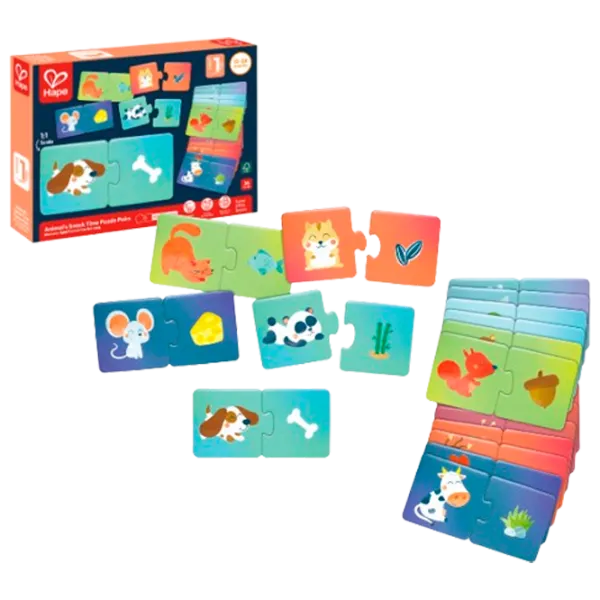 Puzzle Hape Ora gustării animalelor 1+/ Numărul de piese: 36 photo 1