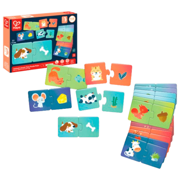 Puzzle Hape Ora gustării animalelor 1+/ Numărul de piese: 36 photo 1