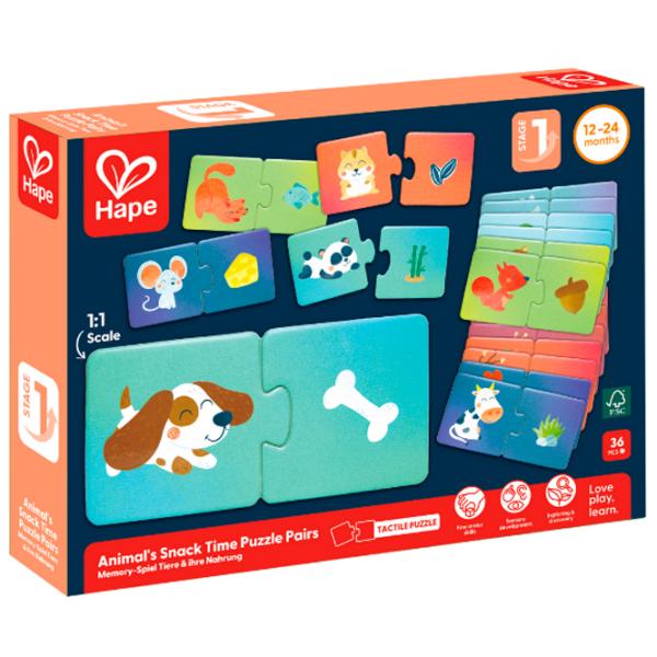 Puzzle Hape Ora gustării animalelor 1+/ Numărul de piese: 36 photo 3