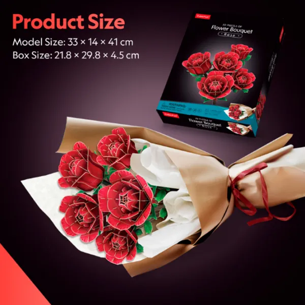 Puzzle 3D CubicFun Trandafiri roșii 6+/ Numărul de piese: 312 photo 7