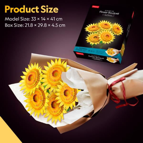 Puzzle 3D CubicFun Floarea soarelui 6+/ Numărul de piese: 180 photo 7