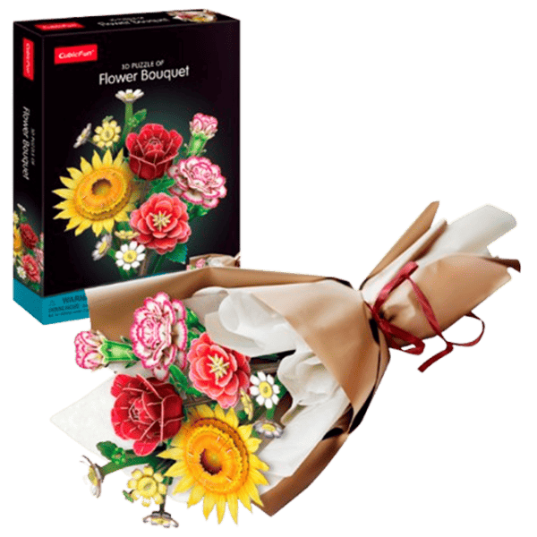 Puzzle 3D CubicFun Buchet de flori 6+/ Numărul de piese: 285 photo 1