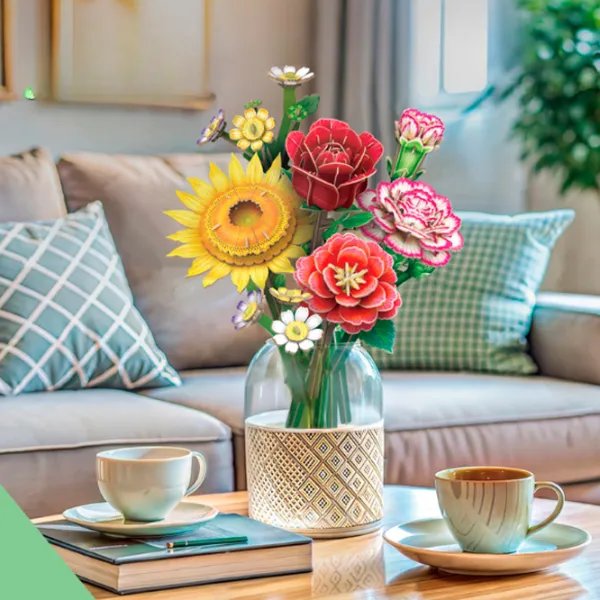 Puzzle 3D CubicFun Buchet de flori 6+/ Numărul de piese: 285 photo 5