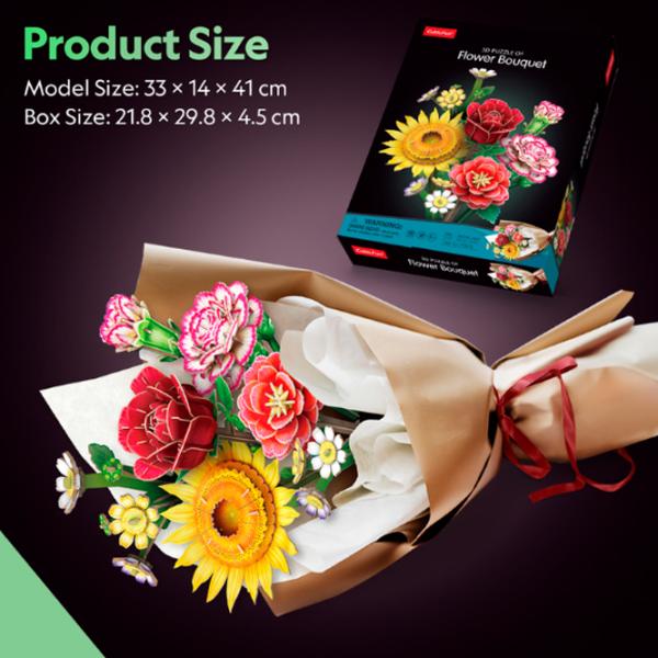 Puzzle 3D CubicFun Buchet de flori 6+/ Numărul de piese: 285 photo 7