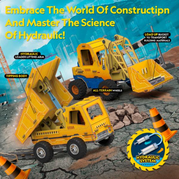 Puzzle 3D CubicFun Mini Încărcător și Camion Basculant 6+/ Numărul de piese:  photo 4