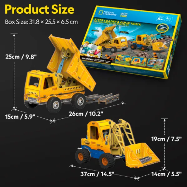 Puzzle 3D CubicFun Mini Încărcător și Camion Basculant 6+/ Numărul de piese:  photo 6