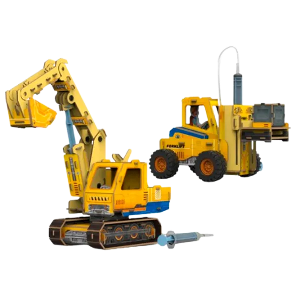 Puzzle 3D CubicFun Excavator și Stivuitor 6+/ Numărul de piese:  photo 1