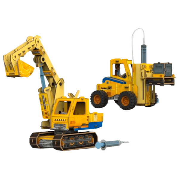 Puzzle 3D CubicFun Excavator și Stivuitor 6+/ Numărul de piese:  photo 1