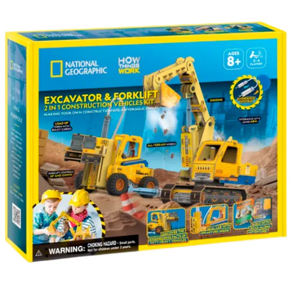 Puzzle 3D CubicFun Excavator și Stivuitor 6+/ Numărul de piese:  photo 3