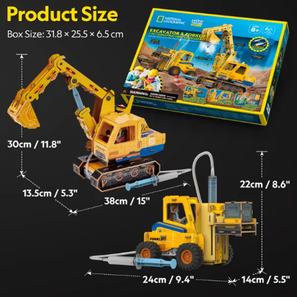 Puzzle 3D CubicFun Excavator și Stivuitor 6+/ Numărul de piese:  photo 5