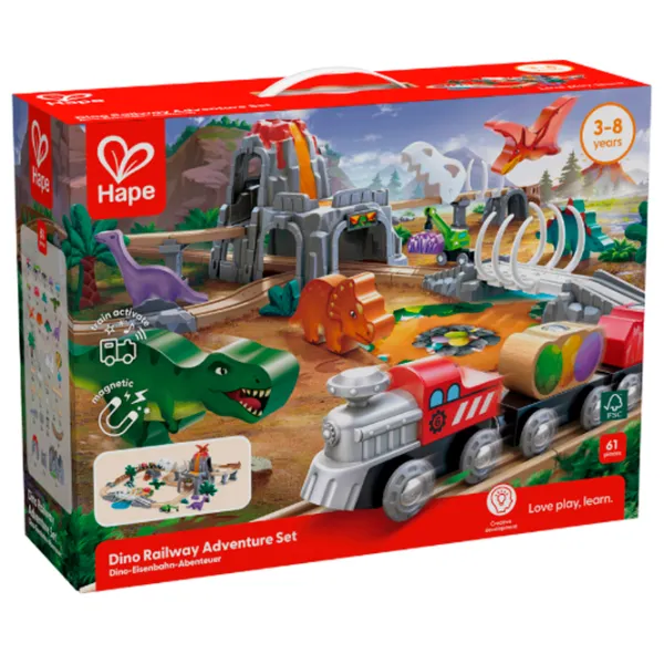 Set de mașini Hape Aventura Căii Ferate cu Dinozauri E3795  / / Multicolor Multicolor photo 3