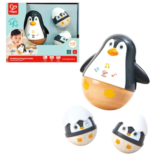 Jucărie muzicală Hape The penguin family E0136 0.6+ / White photo 1