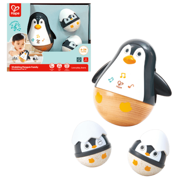 Jucărie muzicală Hape The penguin family E0136 0.6+ / White photo 1