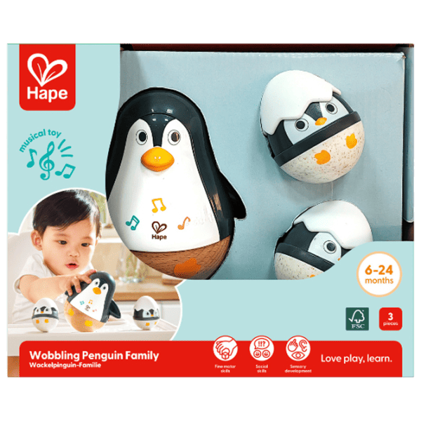 Jucărie muzicală Hape The penguin family E0136 0.6+ / White photo 6