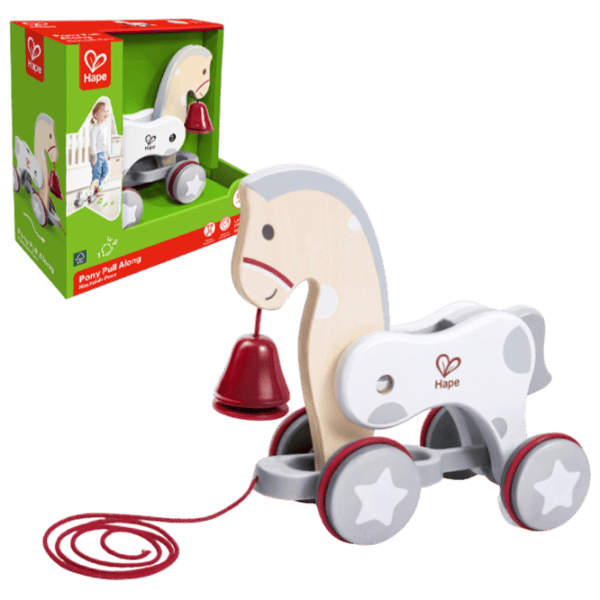 Jucărie de împins și tras Hape Wonder Pony Pull-Along E0367 1+ / White photo 1