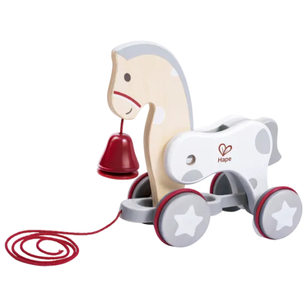 Jucărie de împins și tras Hape Wonder Pony Pull-Along E0367 1+ / White photo 2