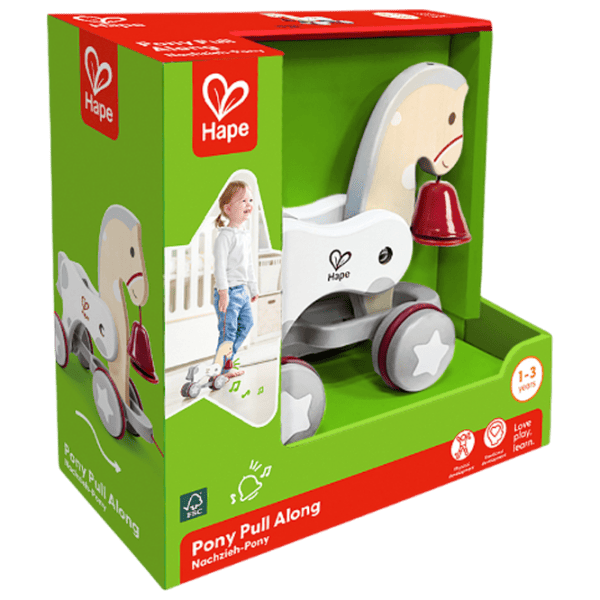 Jucărie de împins și tras Hape Wonder Pony Pull-Along E0367 1+ / White photo 5