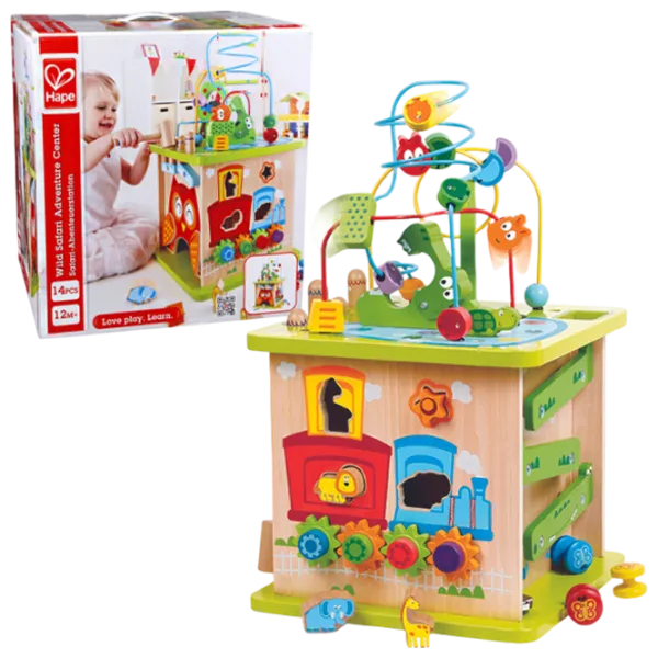 Joc educativ Hape Montessori Safari Activity Cube E8341 1.5+ / Green photo 1