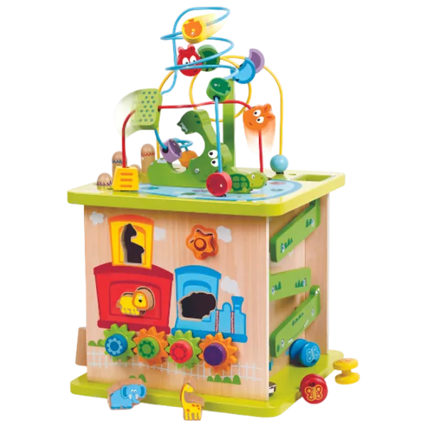 Joc educativ Hape Montessori Safari Activity Cube E8341 1.5+ / Green photo 4