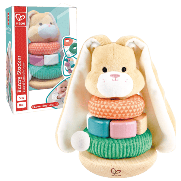 Joc educativ Hape Stay-Put Rattle Stacker E0107 0.6+ / Beige photo 1
