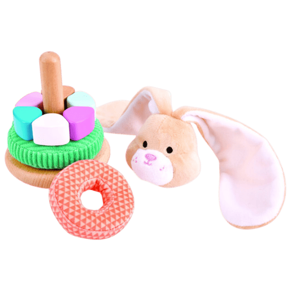 Joc educativ Hape Stay-Put Rattle Stacker E0107 0.6+ / Beige photo 3