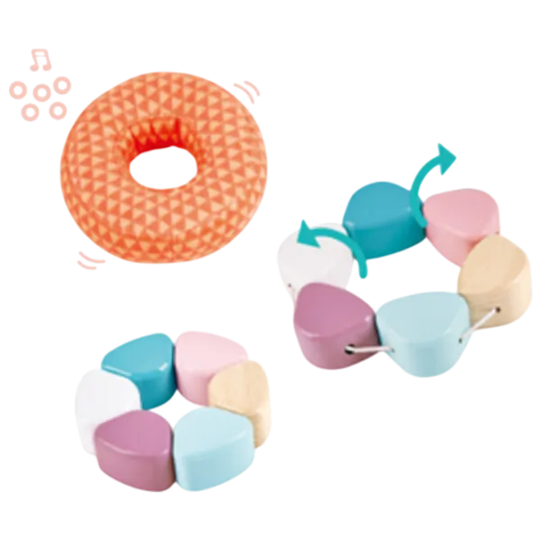 Joc educativ Hape Stay-Put Rattle Stacker E0107 0.6+ / Beige photo 4