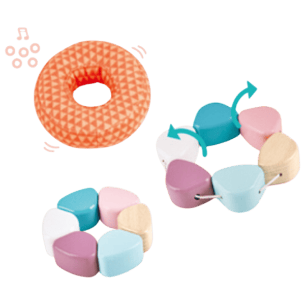 Joc educativ Hape Stay-Put Rattle Stacker E0107 0.6+ / Beige photo 4