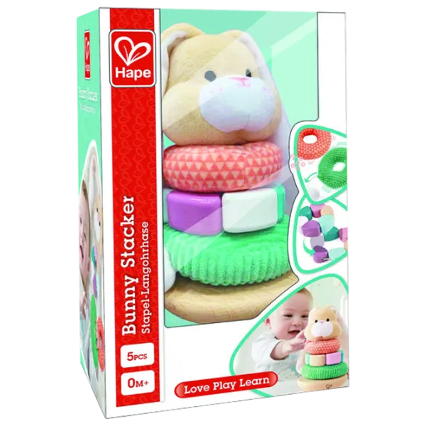 Joc educativ Hape Stay-Put Rattle Stacker E0107 0.6+ / Beige photo 8