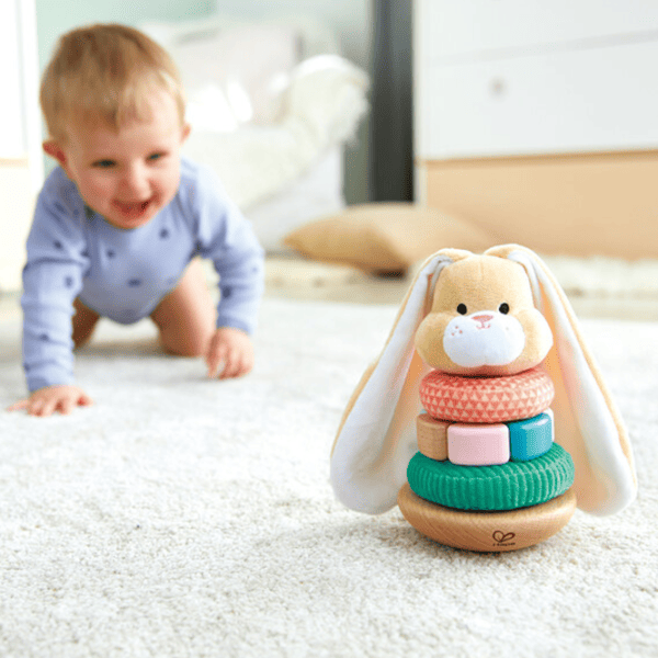 Joc educativ Hape Stay-Put Rattle Stacker E0107 0.6+ / Beige photo 9