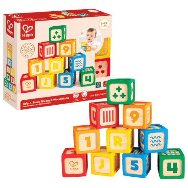 Joc educativ Hape Wooden Blocks E0131 0.5+ / Multicolor photo 1