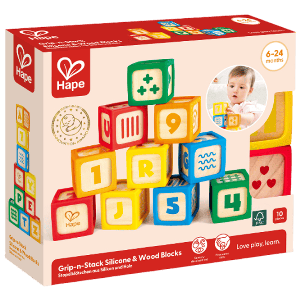 Joc educativ Hape Wooden Blocks E0131 0.5+ / Multicolor photo 5