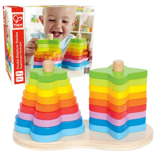 Joc educativ Hape Rainbow Stacker E0406 1+ / Multicolor photo 1