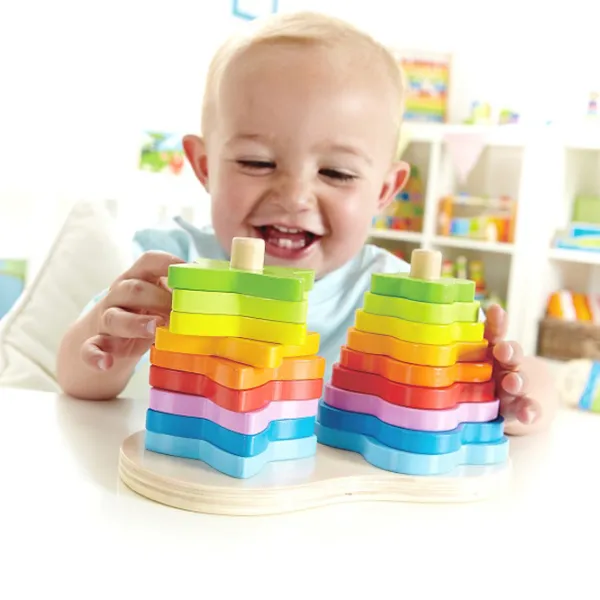 Joc educativ Hape Rainbow Stacker E0406 1+ / Multicolor photo 5