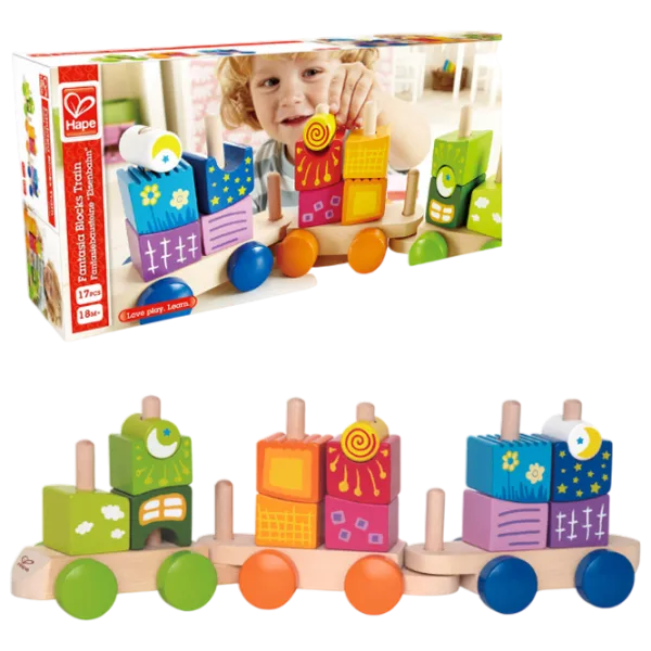 Игрушка каталка Hape Stacking Train E0417 1+ / Разноцветный photo 1