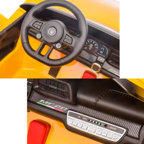 Электромобиль Maserati MC20 Kids car Maserati MC20 5 км/ч / 50 кг / 3+ / Желтый photo 5