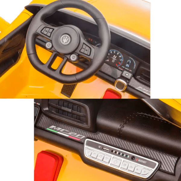 Электромобиль Maserati MC20 Kids car Maserati MC20 5 км/ч / 50 кг / 3+ / Желтый photo 5
