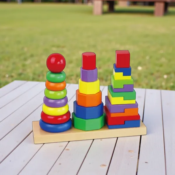Развивающий набор VIGA Pyramid Shapes 50567 1.5+ / Разноцветный photo 4