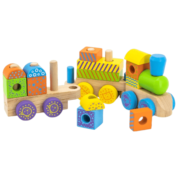 Развивающий набор VIGA Wooden Train Pyramid 50572 1.5+ / Разноцветный photo 1