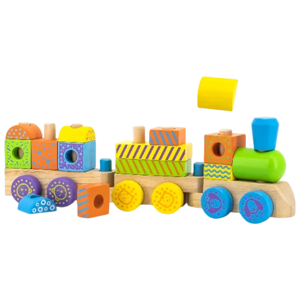 Развивающий набор VIGA Wooden Train Pyramid 50572 1.5+ / Разноцветный photo 3